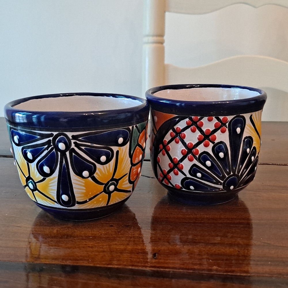 🇲🇽 Mexican Talavera Cups Set of 2